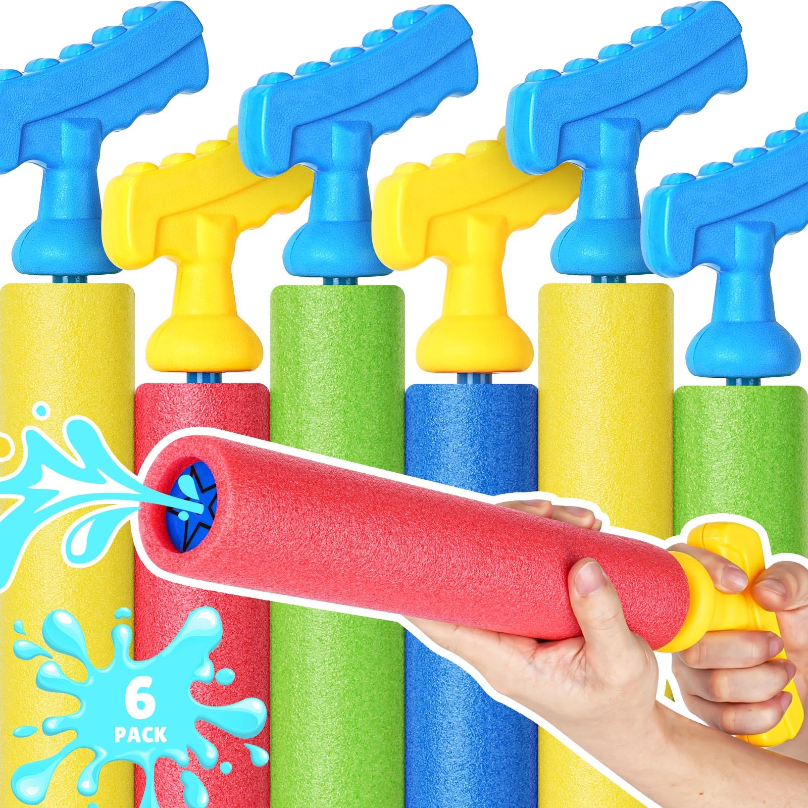 Photo 1 of Water Guns 6 Pack Swimming Pool Toys Water Blaster Set 40 Ft Range Beach Summer Party Outdoor Water Toys for Boys Girls Adults Kids Age 3-12 Years Old