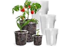 Bluepro 30 Packs 6.7/5/4 Inch Reinforced Clear Nursery Pots with Drainage Hole, Transparent Variety Pack Plastic Plant Pot Seedling Planter for Vegetable Propagation, Root Cutting, Seed Starting
