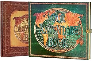 OUR LITTLE MIRACLE Our Adventure Book 180-Page DIY Handmade Scrapbook, Embossed Leather Cover - Ideal for Memories, Anniversary, Wedding, and Best Friend Gift - Inspired by the 'Up' Saga(10.28 inch Darkolivegreen)