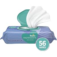Baby Wipes, Pampers Expressisons Botanical Rain Scented, 1X Pop-Top Pack, 56 Count