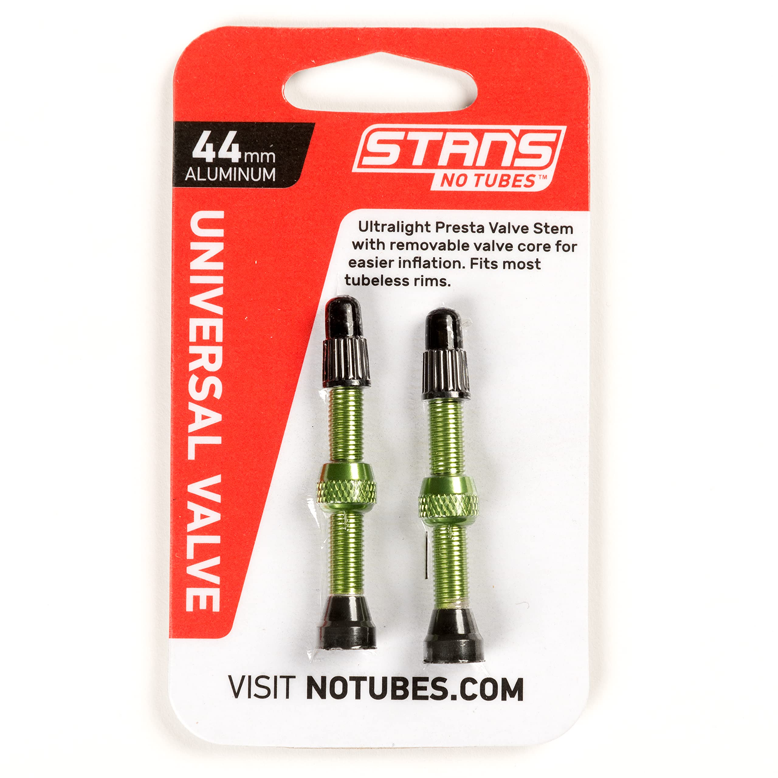 Stan's NoTubes Universal Presta Valve Stems - Aluminium - Green - 44mm - Pair