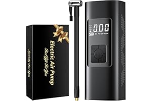 Coquimbo Bike Pump Tire Inflator Portable Air Compressor: 150PSI Electric Air Pump for Car Bicycle Tires Motorcycle Accessories Cordless with Pressure Gauge Gifts for Men Dad Him (Black)