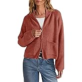 Yanekop Womens Zip Up Sweaters Long Sleeve Chunky Knit Cardigan Sweater Jackets Fall Outerwear Coats with Pockets 2025