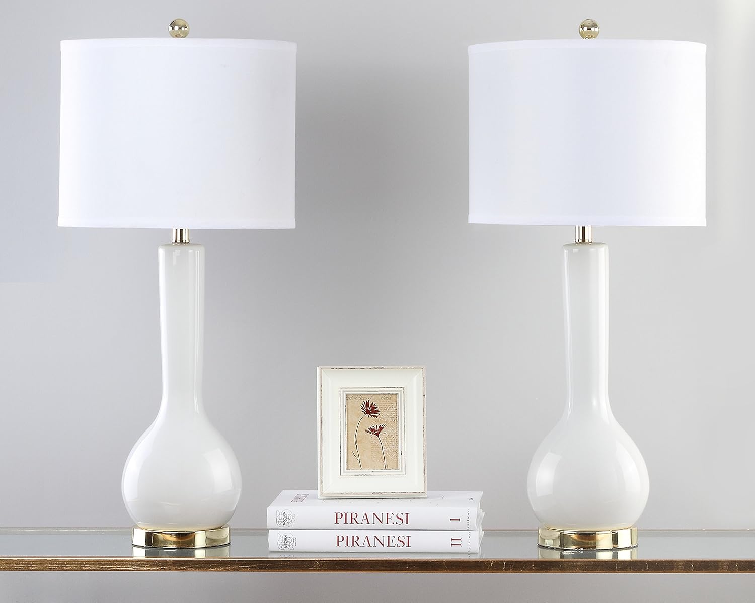 Best safavieh lighting white and gold table lamp (set of 2)