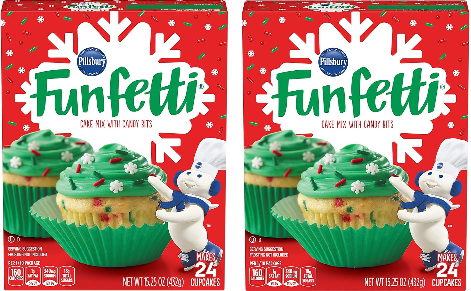 Pillsbury Funfetti Holiday Cake Mix With Candy Bits 15 25 Ounce Pack Of 2 Amazon Com Grocery Gourmet Food