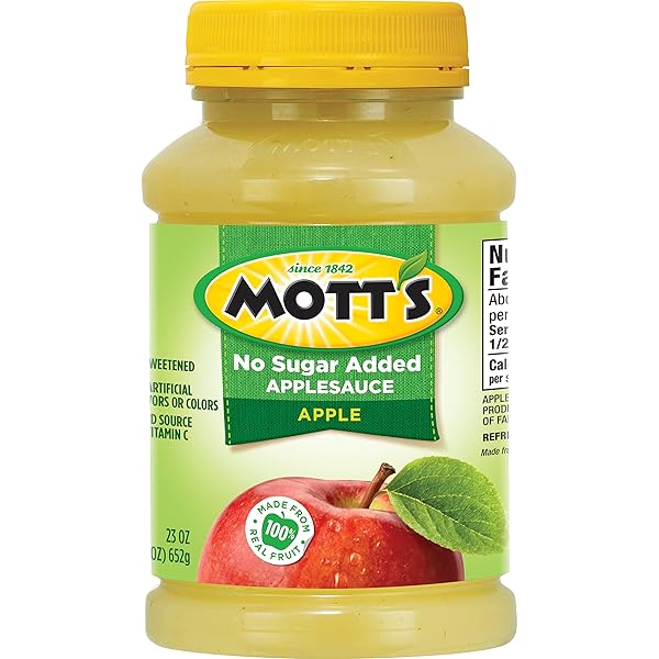 MOTT’S NO SUGAR ADDED APPLESAUCE, 23 OZ JAR
