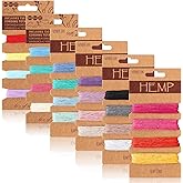 24 Colors Thread Cord for Jewelry Making, Multi-Color Flax String Cord, Natural Twine Cord Rope String for Handmade Bracelets Keychains Craft Making Accessories, 120 Yards in Total