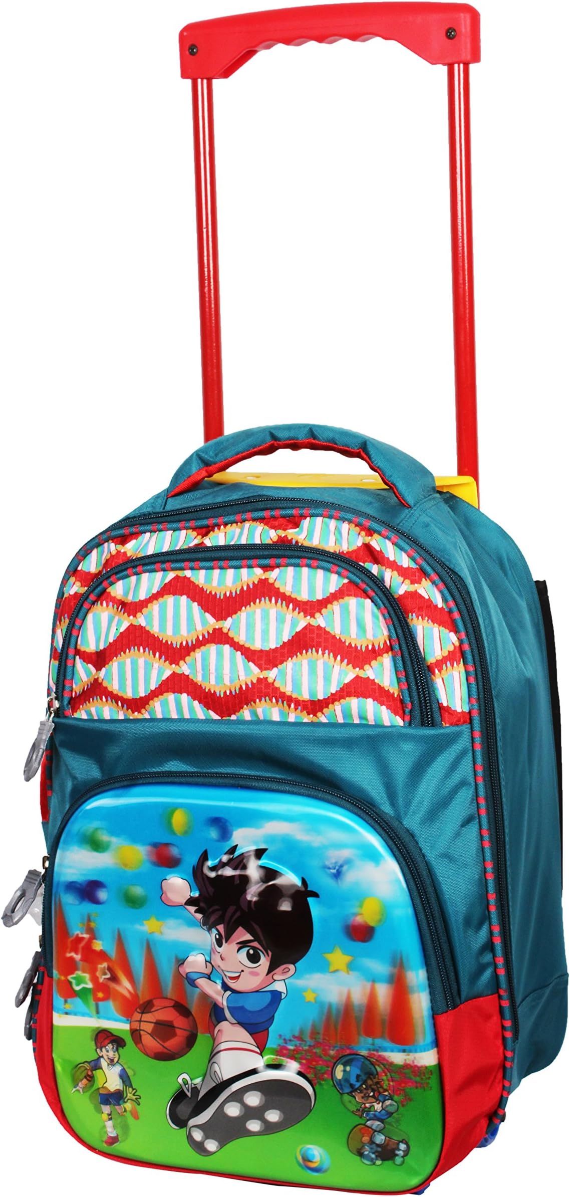 Synergy Gear Boy's Polyester 20 L 2 Wheel School Trolley Bags (Multicolour)