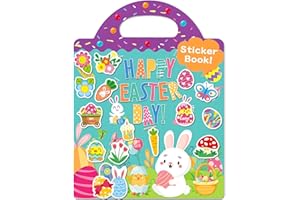 Benresive Easter Reusable Sticker Book for Toddlers 2-4 Years, Fun Travel Stickers for Kids, Waterproof Sticker Books for Toddlers 1-3, 46 Pcs Crafts Activities for Todddlers 1-3 2-4 3-5
