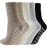 VoJoPi Fuzzy Socks for Women, 5 Pairs Warm Cozy Fluffy Slipper Socks, One Size, Ideal Christmas Gift Stocking Stuffer