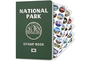 National Parks Stamp Book with Sticker Set: Passport-Sized National Park Book with Passport Stickers, Travel Planner, Map, and Parks Checklist Tracker