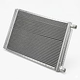 Coldmaster Parallel Flow A/C Condenser, 20 in W x 14 in H x 18 mm Thick, #8 and #6 O-Ring Fittings, Aluminum, for Custom Automotive A/C Installations