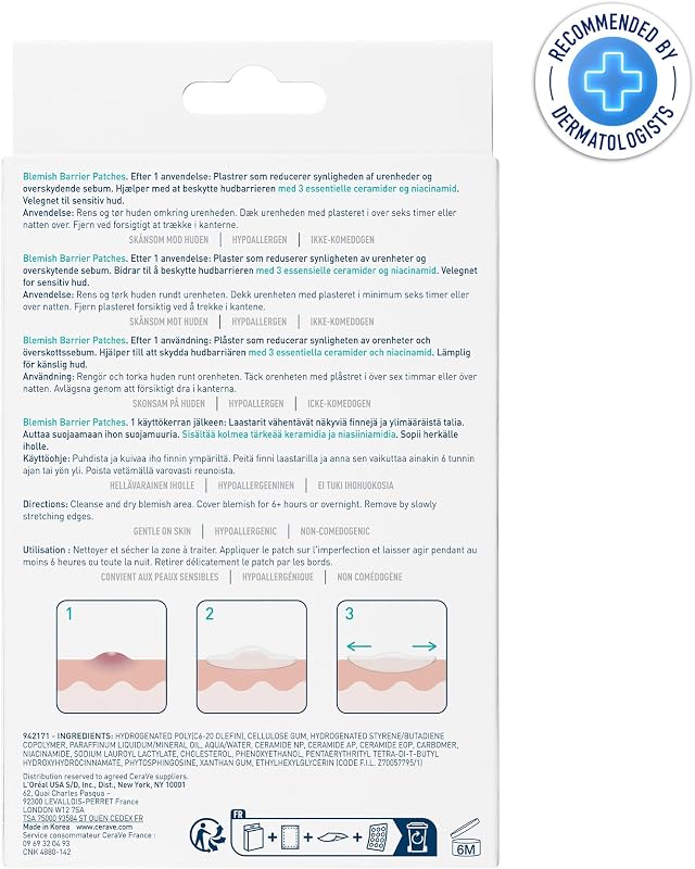 Patches Idrocolloidali Anti Brufoli, Per Pelli a Tendenza Acneica, Trasparenti e Invisibili sulla Pelle, Non lascia segni, Con Niacinamide e 3 Ceramidi Essenziali, 22 Pezzi