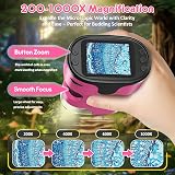 BEBANG 1000X Handheld Digital Microscope 4K 2.0in Screen Kids Pink view 2