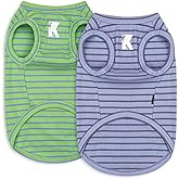 Koneseve Dog Shirts 2 Pack Breathable Sleeveless Vest, Stretchy & Soft, Purple & Vivid Green, Size L