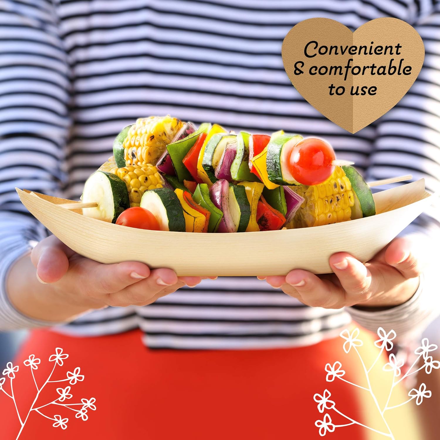 100 x Bamboo Wood Boats Serving Food Platters Canapes Party Tableware