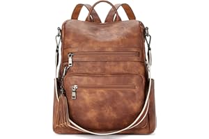 Telena Womens Backpack Purse Vegan Leather Large Travel Backpack College Shoulder Bag with Tassel