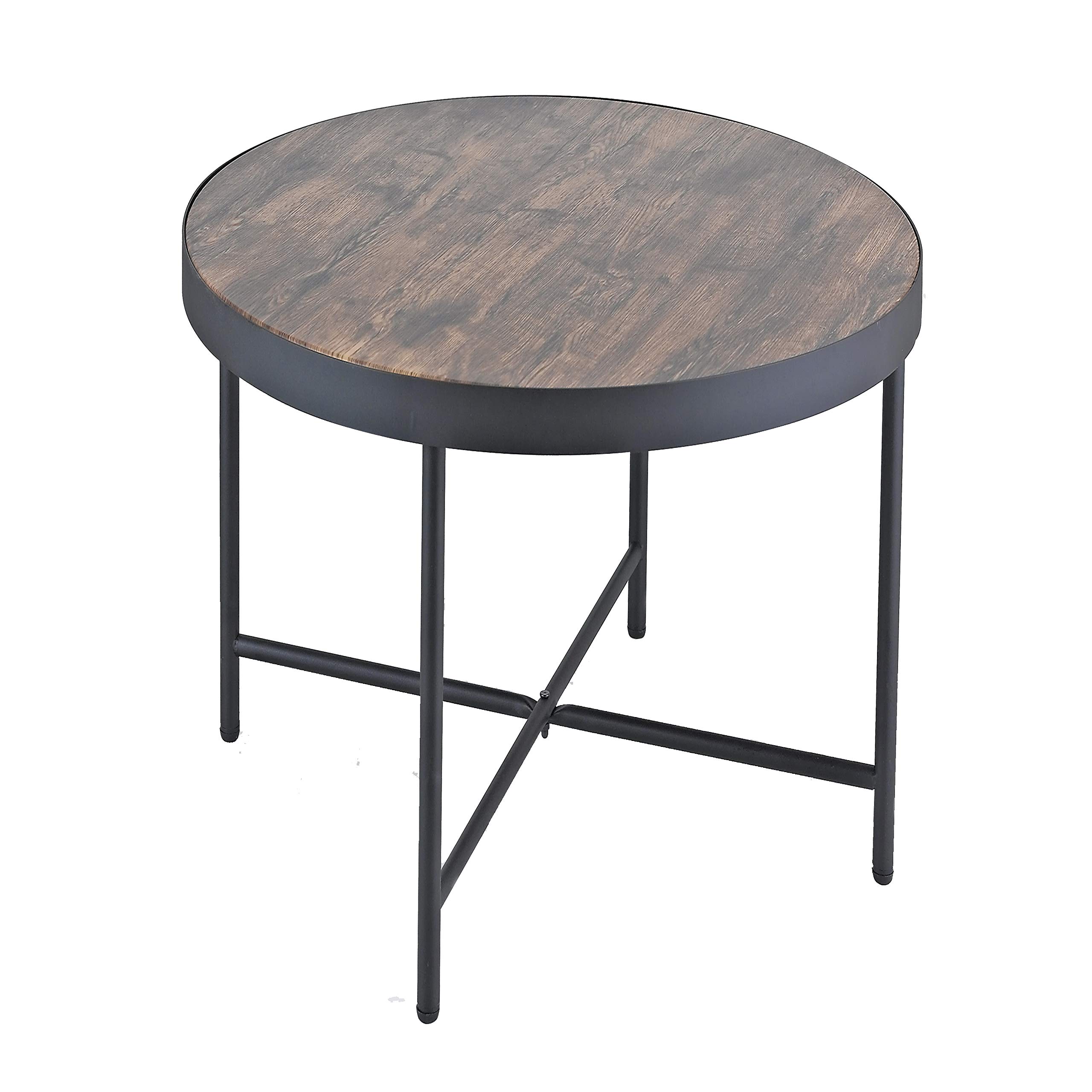 Aspect Arcadia Round Wooden Side/End Table, MDF, Vintage 1, 42.5 x 42.5 x 50 cm ST57