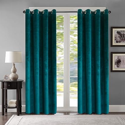 Roslyn Super Soft Luxury Velvet Set Of 2 Darkgreen Blackout Velvet