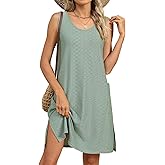 Woitury Summer Dresses for Women Casual Tank Dress with Pockets Swim Coverup Sundress