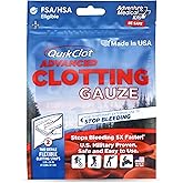 Adventure Medical Kits QuikClot Advanced Clotting Gauze - Stops Bleeding up to 5X Faster Than Standard Gauze - Kaolin Hemostatic Dressing - for First Aid Kits & Survival Gear - 3 x 24 (2 Strips)
