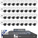 ONWOTE 12MP NVR 32 Channel Security Camera System, Face Recognition& AcuSearch, 32x 4K 8MP Vandal-Proof PoE IP Cameras, AI Color Night, 32CH Commercial NVR 8TB, 4 HDD Ports Support 40TB, Business CCTV