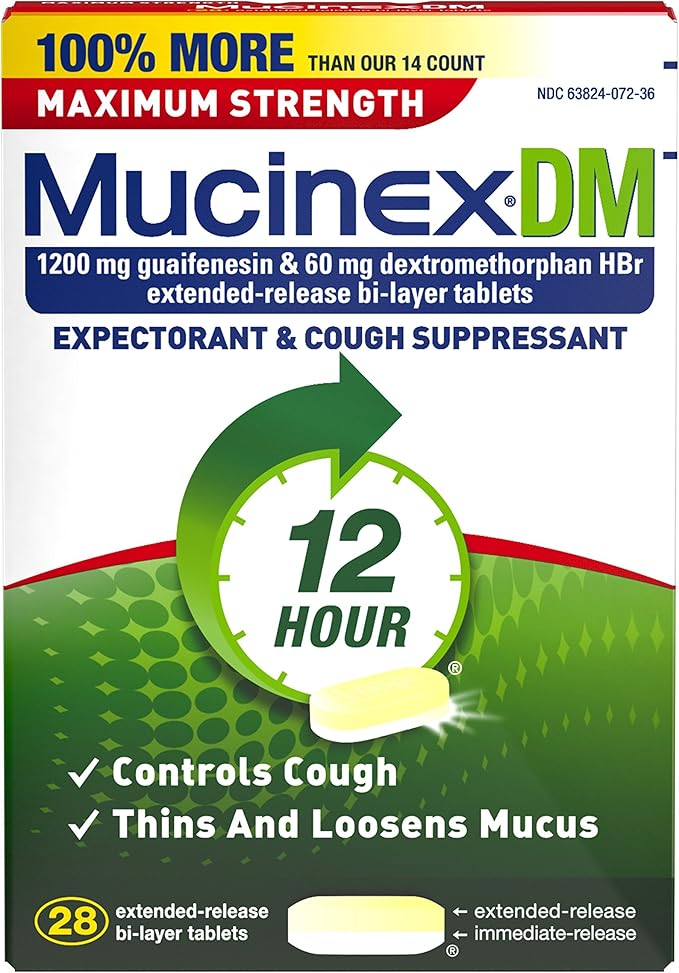 Mucinex DM Maximum Strength 12Hour Expectorant and Cough