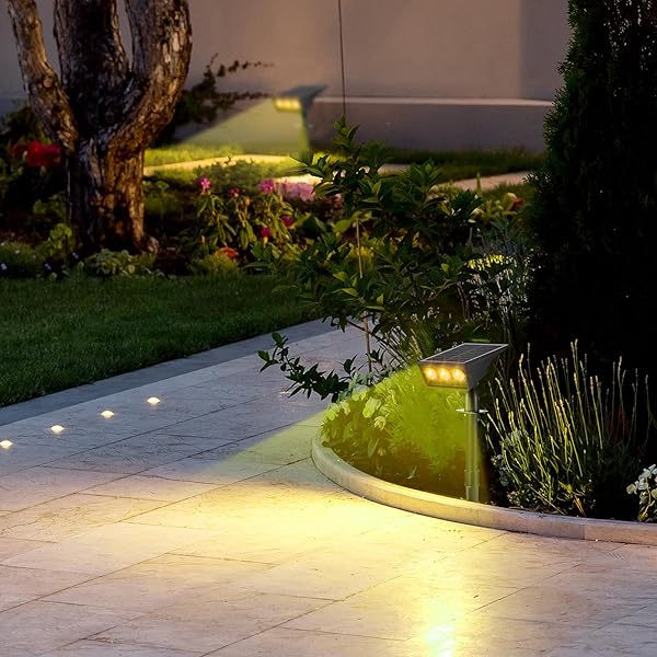 SOLAR SPOT LIGHTS OUTDOOR, RGB SOLAR LANDSCAPE SPOTLIGHTS IP65 WATERPROOF ADJUSTABLE LIGHT HOUSE LIGHTS COLORFUL SPOT LIGHT FOR YARD GARDEN PATHWAY (6)