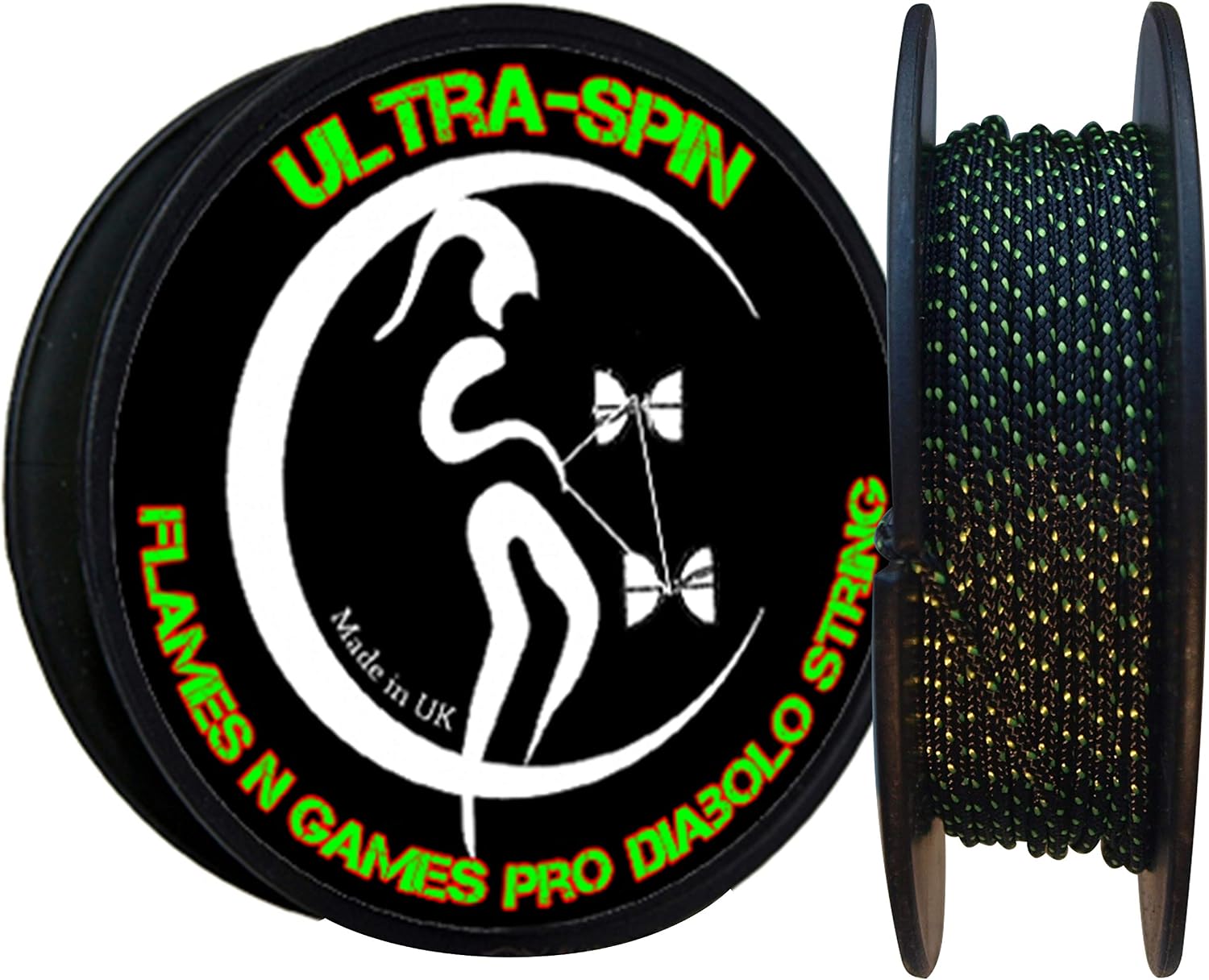Flames ‘N Games Diabolo String ULTRA-SPIN 10m (Black/YellowFleck ...