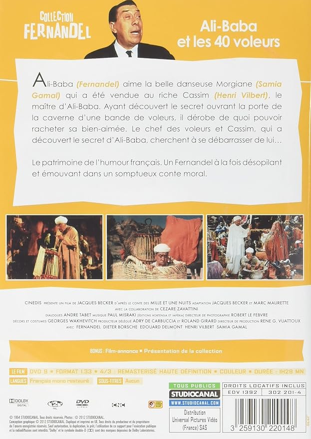 Ali Baba Et Les Quarante Voleurs Amazon Fr Fernandel Samia Gamal Dieter Borsche Henri Vilbert Edmond Ardisson Edouard Delmont Jacques Becker Fernandel Samia Gamal Dvd Blu Ray