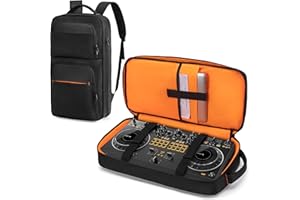Rexmica DJ Controller Carrying Case Compatible with DDJ 400 / DDJ-SB2 / DDJ-SB3 / DDJ-REV1 / DDJ-FLX4, Padded DJ Controller S