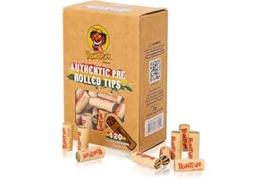 HONEYPUFF Unbleached Rolling Paper Filter Tips, Ø7mm Brown Pre Rolled Tips for Cigarette Rolling Papers (120 Tips) (Brown-1pack)