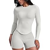 AVGO Workout Shirts for Women Slim Fit Long Sleeve Crop Tops Gym Shirt Running Breathable Athletic Clothes