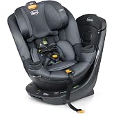 Chicco Fit360 ClearTex Rotating Convertible Car Seat | 360-Degree 1-Hand Rotation, Self-Tensioning Lock System, ClearTex Fabrics, Magnetic Chest Clip, 4-65lbs., Carbon