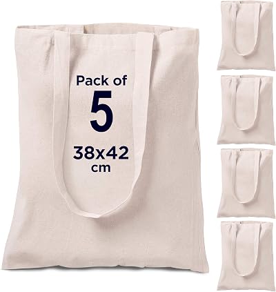 CENTRIX Natural Cotton Reusable Grocery Bag 15 x 16 5.5 oz Tote