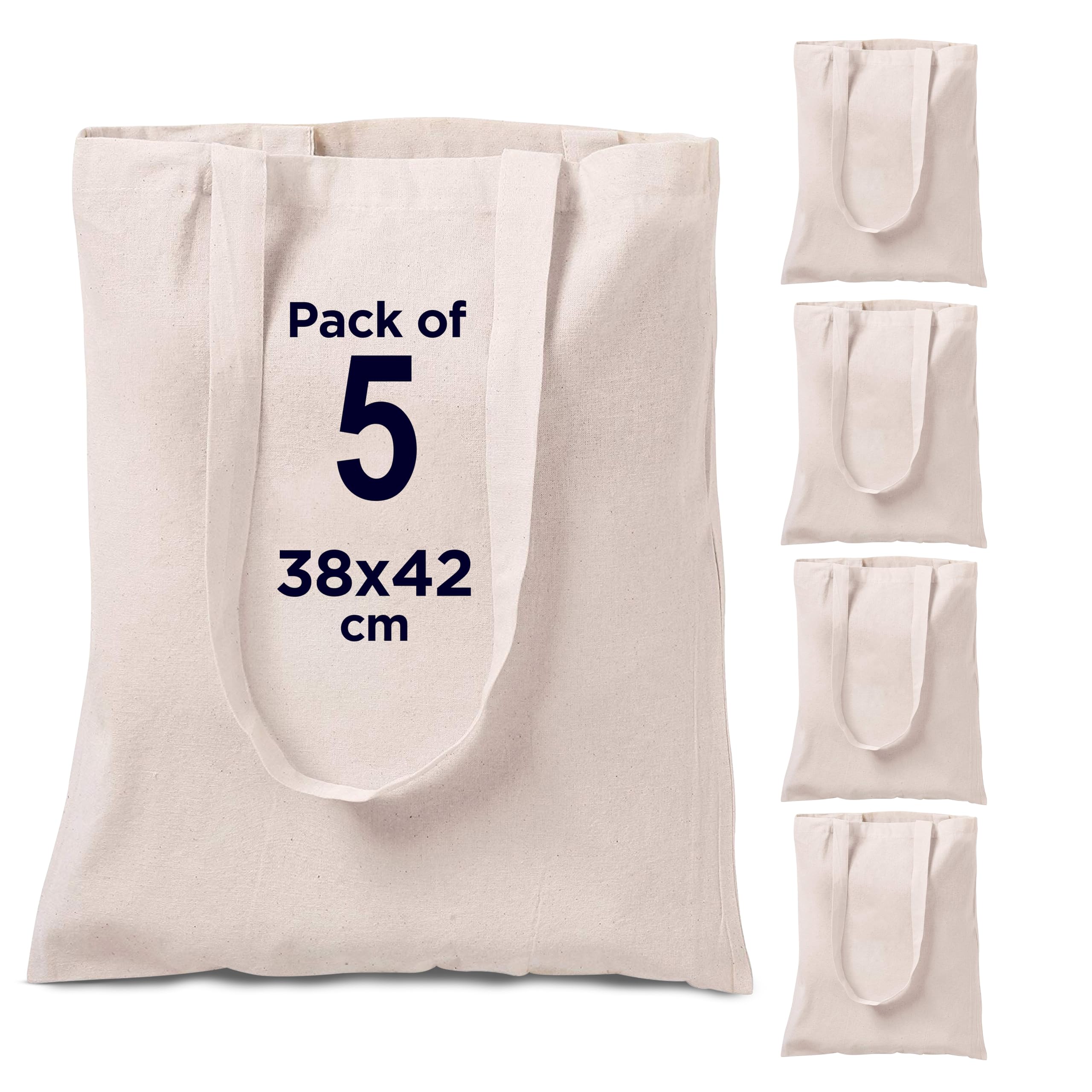 CENTRIX Natural Cotton 15 X 16 inch reusable grocery bags, 5.5 oz cotton canvas tote, eco friendly super strong washable great choice for promotion branding and gift