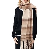 Ymomode Women's Fall Winter Scarf Scarves for Women Gifts Plaid Blanket Scarf Soft Chunky Large Blanket