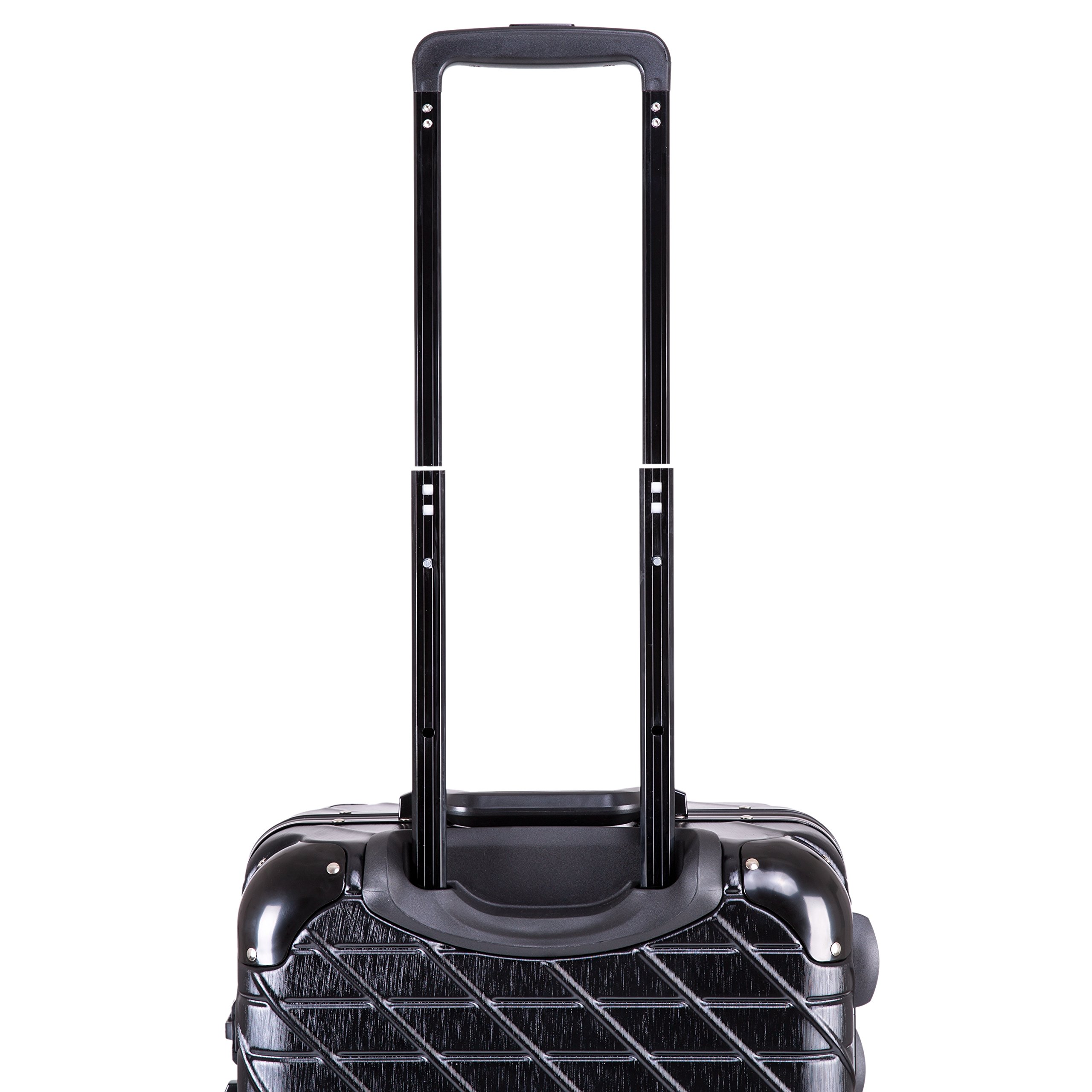 ECCORE 20 inch Lightweight Suitcase ABS Hard Shell Travel 4 Wheel Case Carry On Hand Luggage (57CM/ 48L, Black)