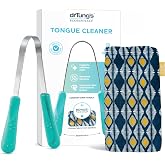 DrTung's Stainless Steel Tongue Scraper - Adults &amp; Kids - 1 Pack | Metal Tongue Scraper &amp; Cleaner, Freshens Breath, Oral Hygiene Care, Comfort Grip Handle, Travel Case