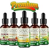 Stevia Intl (Pack of 5) Refreshers Bundle with 5 Flavors. Stevia Liquid Drops. Naturally Sweet, Non-Bitter, No Sugar Added, 0 Carb, 0 Calorie, Non-GMO, Vegan, Diabetic & Keto Friendly (1oz)