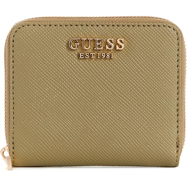 Denim Wallet GUESS Laurel Large Zip Around Wallet, Latte Logo In