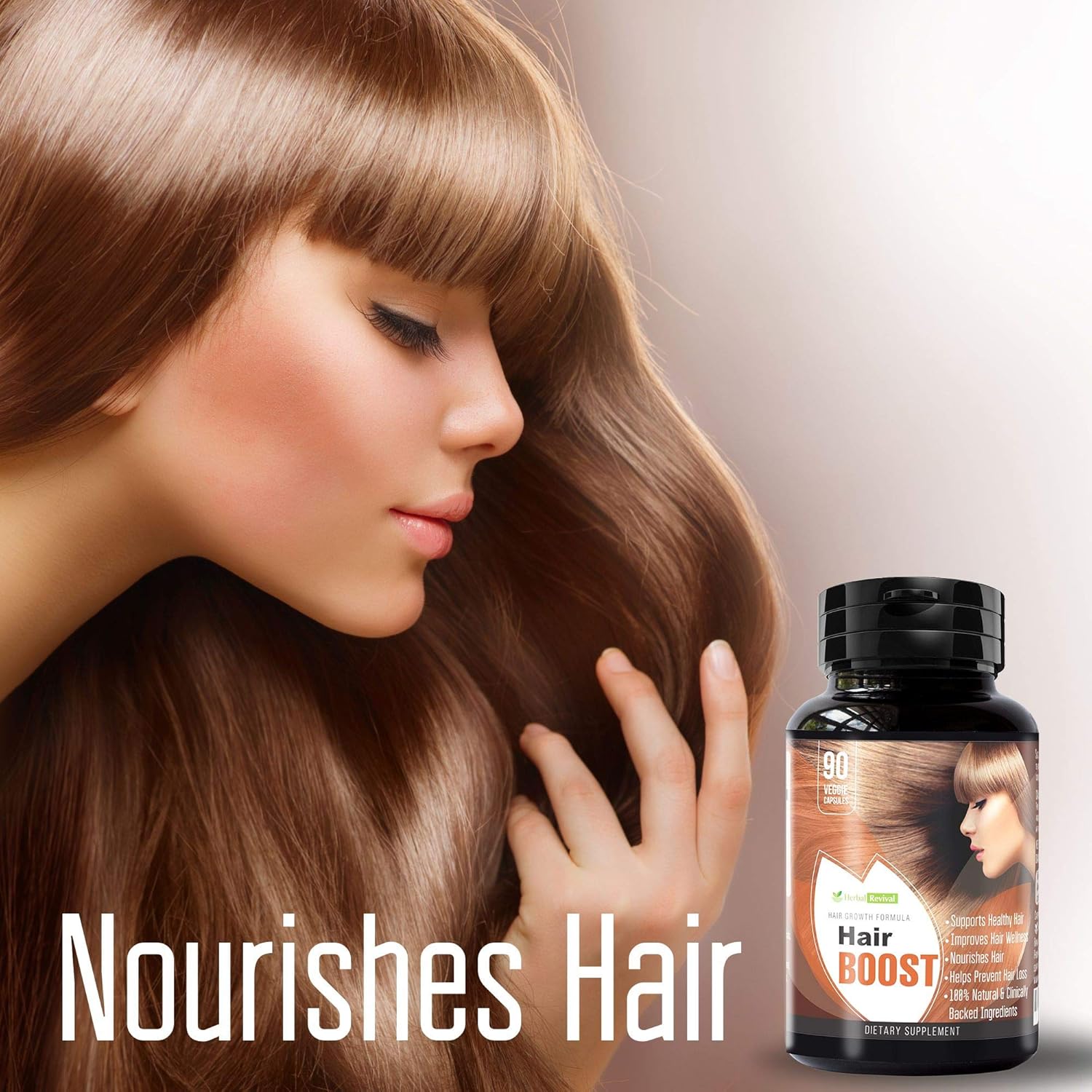 Natural Hair Growth Vitamins Healthier Thicker Longer Hair Regrowth Damaged Hair Treatment Stops Hair Loss Formulated With Eclipta Alba Gotu