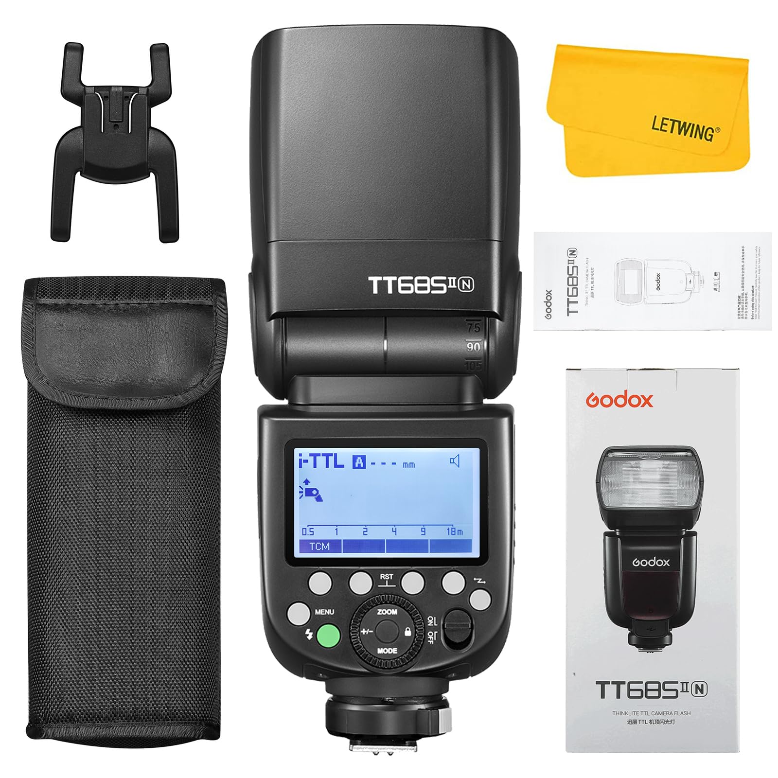 GODOX TT685II-N TT685IIN TTL Camera Flash for Nikon, HSS 1/8000s GN60 2.4G Wireless Transmission Speedlight Flash Strobe Compatible for Nikon Cameras