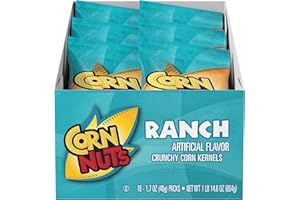 CORN NUTS Ranch Flavored Corn Kernels, Crunchy Corn Snacks, Snack Box, Variety Packs for Adults, 1.7 oz. (Pack of 18)