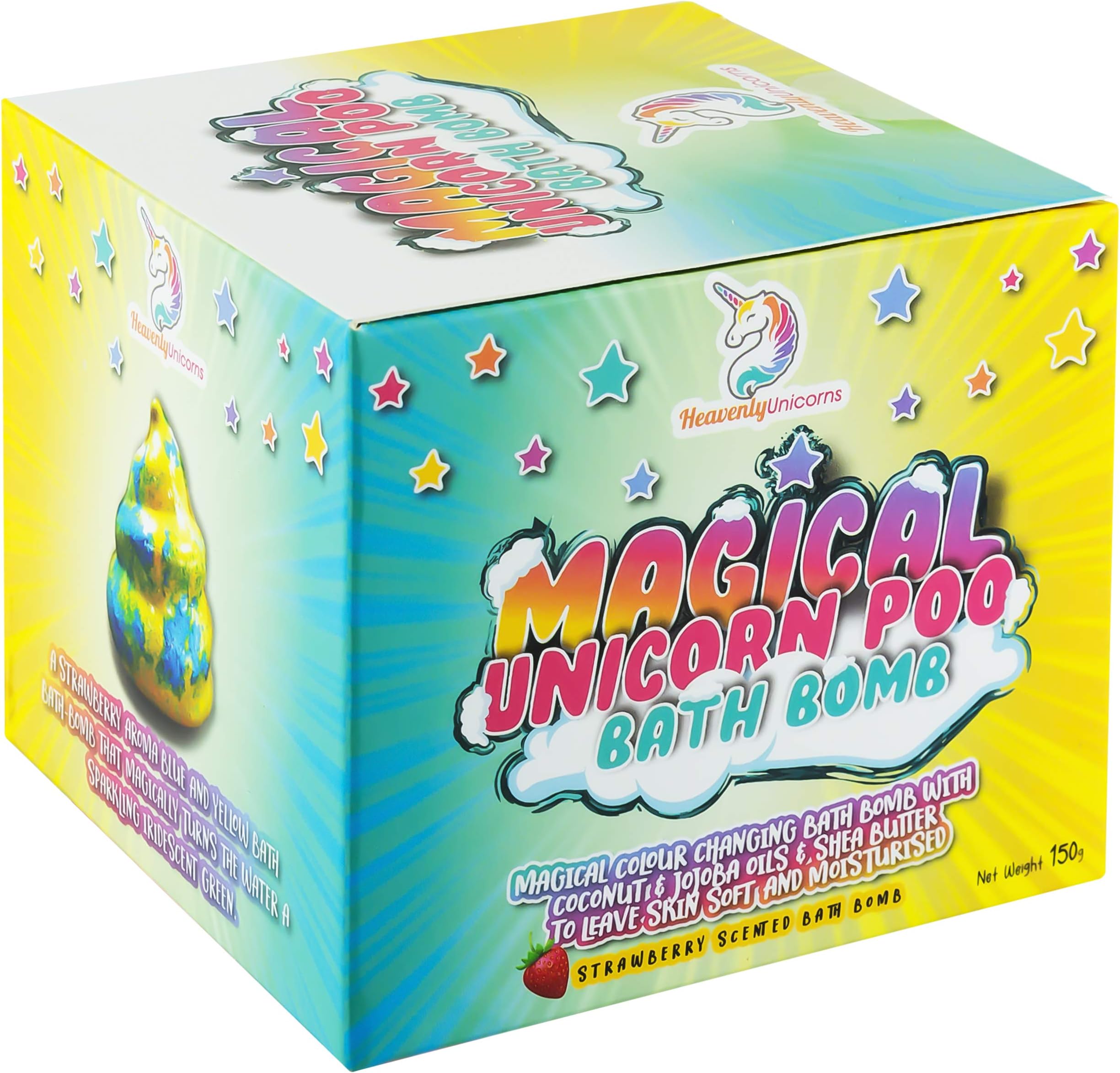 Unicorn Poo Kids Adults Bath Bomb Strawberry Scented Colour Changing 150g by HeavenlyUnicorns