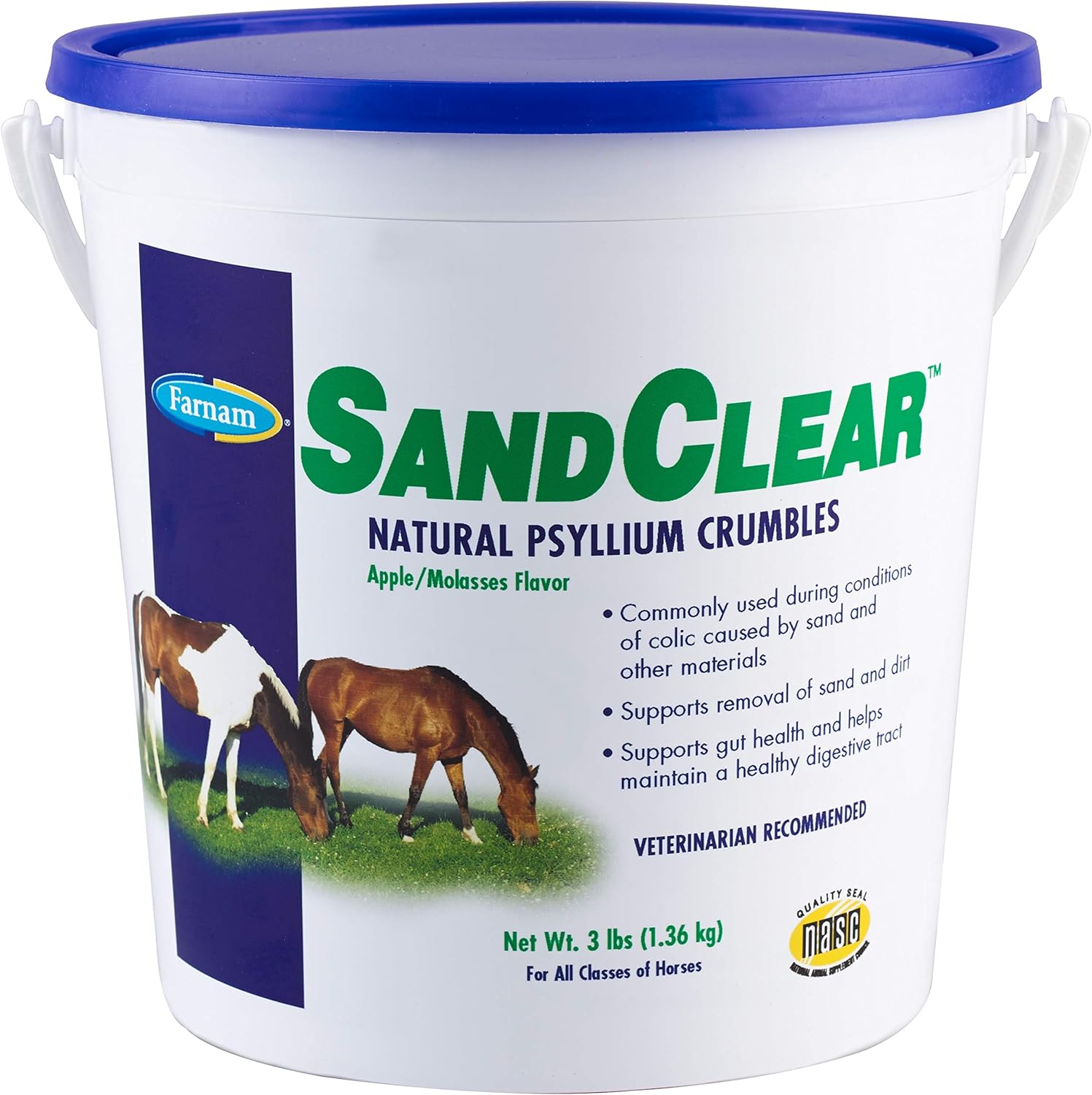 Farnam SandClear Natural Psyllium Crumbles, 3 lbs : Horse Nutritional Supplements And Remedies : Pet Supplies