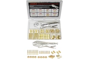 JZWELD Hose Repair and Assembly Kits, 1/4" ID Torch Hose Repair Parts Kit, Oxygen Acetylene Welding Hose 'B' Size Fittings wi