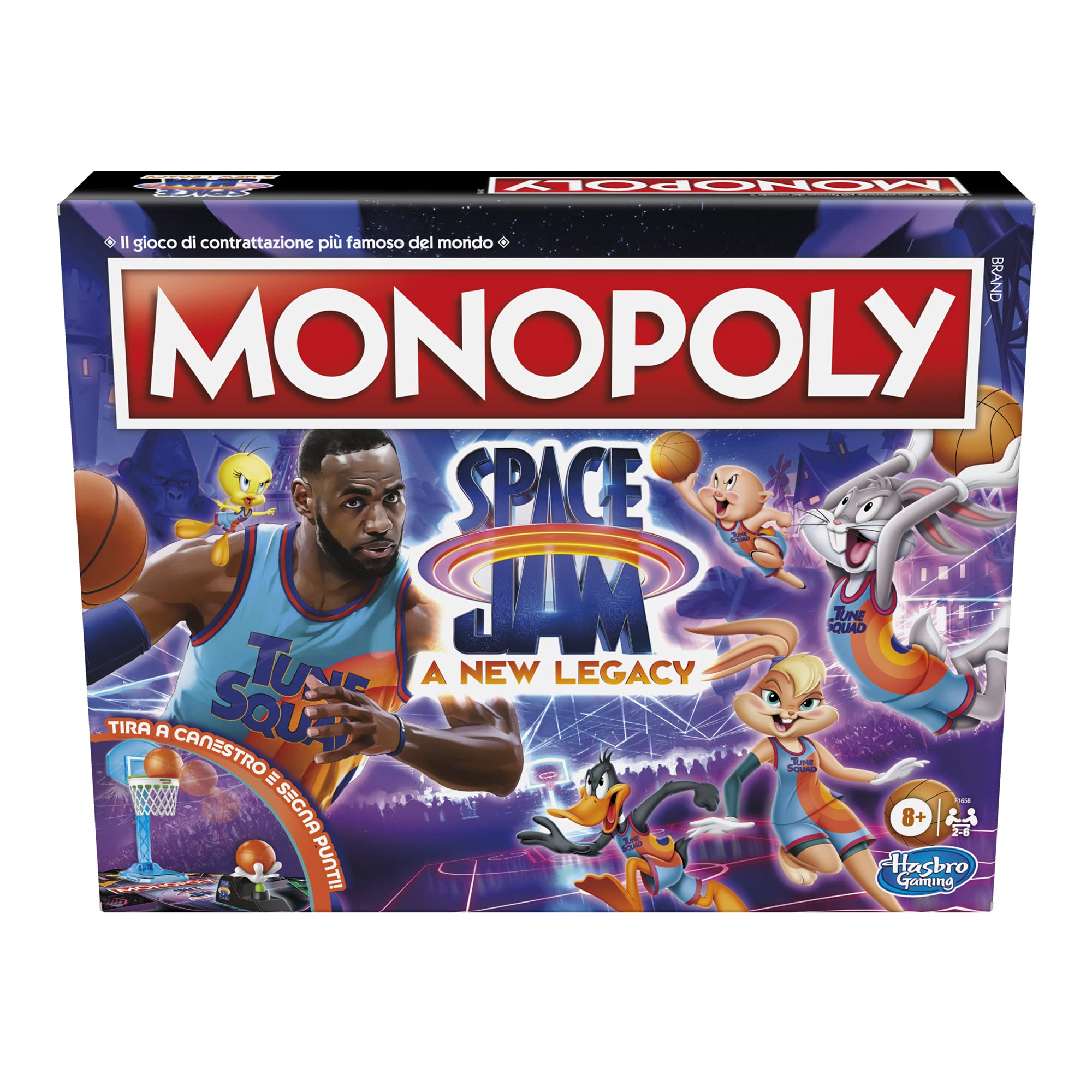 Monopoly: Space Jam: A New Legacy Edition Family Board Game, LeBron James Space Jam 2 Game, for Children Aged 8 and Up