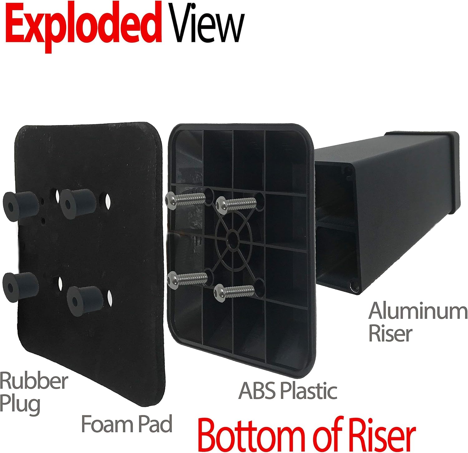 iPrimio Aluminum Bed Riser - 5.5 Inch Lift. Supports Over 9,000 pounds Per Leg, or 36,000 pounds. Safest and Sturdiest Couch, Bed, Desk Lift. Won't Scratch Floors. (4 Pack): Home & Kitchen