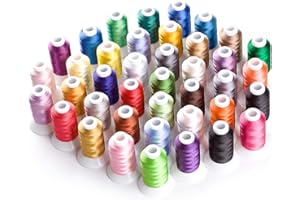 Simthread Brother 40 Colors 40 Weight Polyester Embroidery Machine Thread Kit 550Y(500M) for Brother Babylock Janome Singer Husqvarna Bernina Embroidery and Sewing Machines